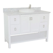 Load image into Gallery viewer, Bellaterra Home Vanity BellaTerra Home 49&quot; Single vanity in White finish with White Carrara top and Round Sink 400300-WH-WMRD