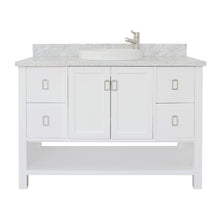 Load image into Gallery viewer, Bellaterra Home Vanity BellaTerra Home 49&quot; Single vanity in White finish with White Carrara top and Round Sink 400300-WH-WMRD