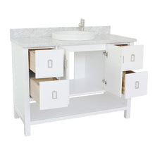 Load image into Gallery viewer, Bellaterra Home Vanity BellaTerra Home 49&quot; Single vanity in White finish with White Carrara top and Round Sink 400300-WH-WMRD