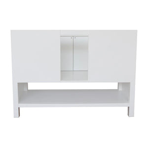 Bellaterra Home Vanity BellaTerra Home 49" Single vanity in White finish with White Carrara top and Round Sink 400300-WH-WMRD
