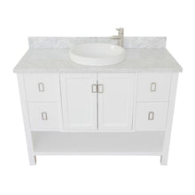 Load image into Gallery viewer, Bellaterra Home Vanity BellaTerra Home 49&quot; Single vanity in White finish with White Carrara top and Round Sink 400300-WH-WMRD