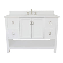 Load image into Gallery viewer, Bellaterra Home Vanity BellaTerra Home 49&quot; Single vanity in White finish with White Quartz top and Oval Sink 400300-WH-WEO