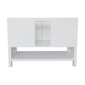 Bellaterra Home Vanity BellaTerra Home 49" Single vanity in White finish with White Quartz top and Oval Sink 400300-WH-WEO