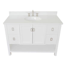 Load image into Gallery viewer, Bellaterra Home Vanity BellaTerra Home 49&quot; Single vanity in White finish with White Quartz top and Oval Sink 400300-WH-WEO