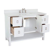 Load image into Gallery viewer, Bellaterra Home Vanity BellaTerra Home 49&quot; Single vanity in White finish with White Quartz top and Rectangle Sink 400300-WH-WER
