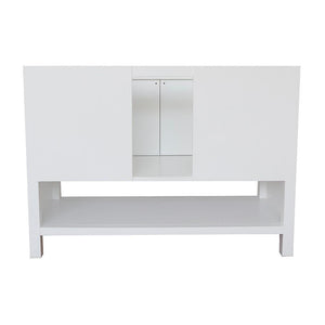 Bellaterra Home Vanity BellaTerra Home 49" Single vanity in White finish with White Quartz top and Rectangle Sink 400300-WH-WER