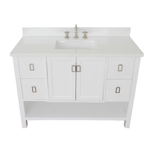 Bellaterra Home Vanity BellaTerra Home 49" Single vanity in White finish with White Quartz top and Rectangle Sink 400300-WH-WER