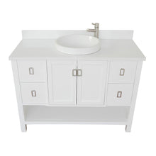 Load image into Gallery viewer, Bellaterra Home Vanity BellaTerra Home 49&quot; Single vanity in White finish with White Quartz top and Round Sink 400300-WH-WERD