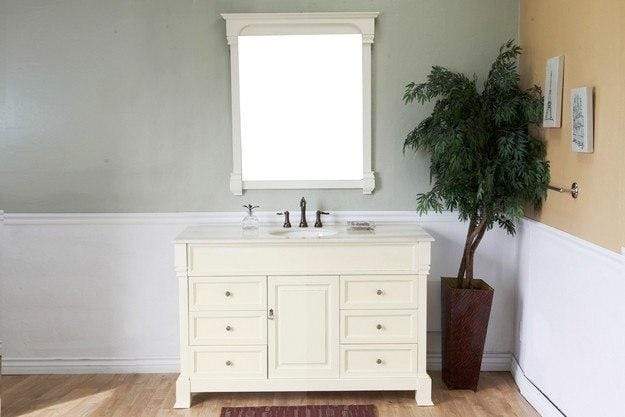 Bellaterra Home Vanity BellaTerra Home 50 in Single Sink Vanity-Wood-Cream White 205050-CR