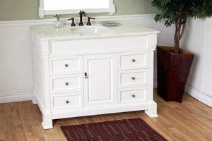 Bellaterra Home Vanity BellaTerra Home 50 in Single Sink Vanity-Wood-White 205050-WH