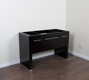 Bellaterra Home Vanity BellaTerra Home 55.3 in Single Sink Vanity-Black - White Marble 804380-R-BL-WH