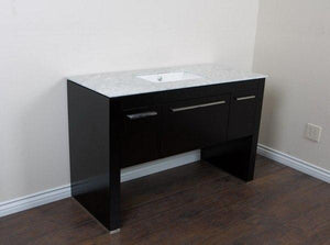 Bellaterra Home Vanity BellaTerra Home 55.3 in Single Sink Vanity-Black - White Marble 804380-R-BL-WH
