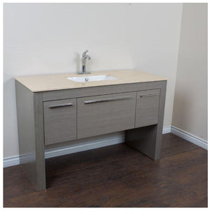 Bellaterra Home Vanity BellaTerra Home 55.3 in Single sink vanity-Gray-Cream Marble 804380-R-GY-CR