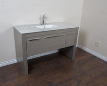 Load image into Gallery viewer, Bellaterra Home Vanity BellaTerra Home 55.3 in Single sink vanity-Gray-White Marble 804380-R-GY-WH