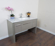 Load image into Gallery viewer, Bellaterra Home Vanity BellaTerra Home 55.3 in Single sink vanity-Gray-White Marble 804380-R-GY-WH
