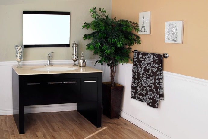 Bellaterra Home Vanity BellaTerra Home 55.3 in Single Sink Wanity-Dark Walnut-Cream Marble 804380-CR