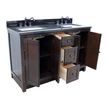 Load image into Gallery viewer, Bellaterra Home Vanity BellaTerra Home 55&quot; Double vanity in Brown Ash finish with Black Galaxy top and Rectangle Sink 400100-55-BA-BG