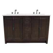 Load image into Gallery viewer, Bellaterra Home Vanity BellaTerra Home 55&quot; Double vanity in Brown Ash Finish with Gray Granite Top and Rectangle Sink 400100-55-BA-GY