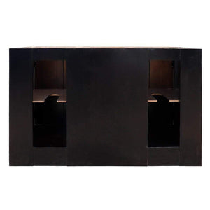 Bellaterra Home Vanity BellaTerra Home 55" Double vanity in Brown Ash finish with White Carrara Top and Rectangle Sink 400100-55-BA-WM