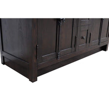 Load image into Gallery viewer, Bellaterra Home Vanity BellaTerra Home 55&quot; Double vanity in Brown Ash finish with White Carrara Top and Rectangle Sink 400100-55-BA-WM