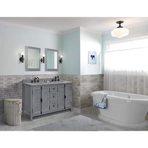 Bellaterra Home Vanity BellaTerra Home 55" Double Vanity in Gray Ash finish with Gray Granite Top and Rectangle Sink 400100-55-GYA-GY