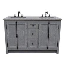Load image into Gallery viewer, Bellaterra Home Vanity BellaTerra Home 55&quot; Double Vanity in Gray Ash finish with Gray Granite Top and Rectangle Sink 400100-55-GYA-GY