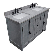 Load image into Gallery viewer, Bellaterra Home Vanity BellaTerra Home 55&quot; Double Vanity in Gray Ash finish with Gray Granite Top and Rectangle Sink 400100-55-GYA-GY