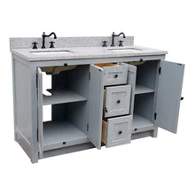 Load image into Gallery viewer, Bellaterra Home Vanity BellaTerra Home 55&quot; Double Vanity in Gray Ash finish with Gray Granite Top and Rectangle Sink 400100-55-GYA-GY