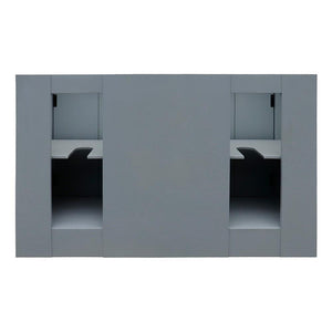 Bellaterra Home Vanity BellaTerra Home 55" Double vanity in Gray Ash finish with White Carrara Marble Top and Rectangle Sink 400100-55-GYA-WM