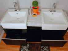 Load image into Gallery viewer, Bellaterra Home Vanity BellaTerra Home 57.75  in Double Sink Vanity-Wood-Black 804375A-BL