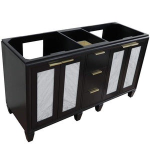 Bellaterra Home Vanity BellaTerra Home 60" Double vanity in Black finish - cabinet only 400990-60D-BL
