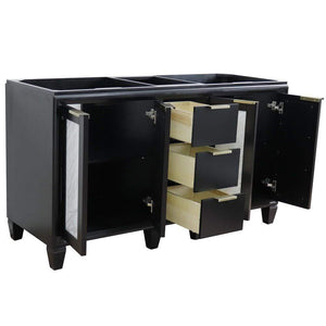 Bellaterra Home Vanity BellaTerra Home 60" Double vanity in Black finish - cabinet only 400990-60D-BL