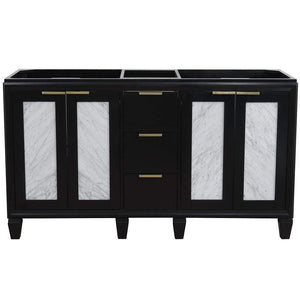 Bellaterra Home Vanity BellaTerra Home 60" Double vanity in Black finish - cabinet only 400990-60D-BL