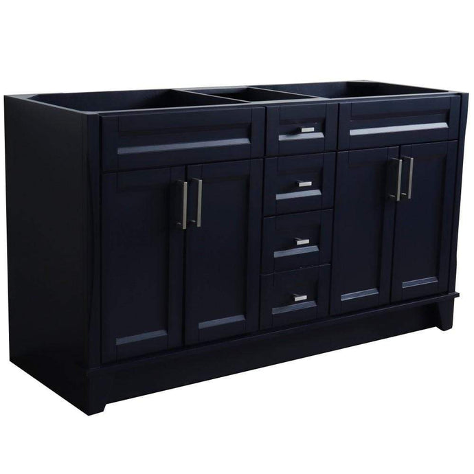Blue Finished 60 Inch Bathroom Vanity Cabinet Only