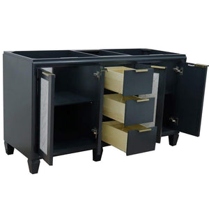 Bellaterra Home Vanity BellaTerra Home 60" Double vanity in Dark Gray finish - cabinet only 400990-60D-D