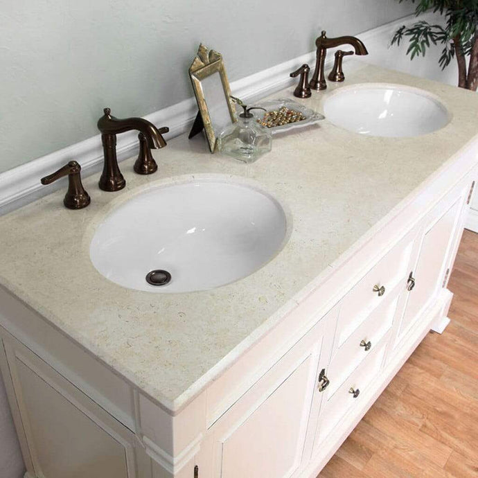 Bellaterra Home Vanity BellaTerra Home 60 in Double Sink Vanity-Wood-Cream White 205060-D-CR