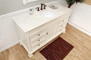 Bellaterra Home Vanity BellaTerra Home 60 in Single Sink Vanity-Wood-Cream White 205060-S-CR