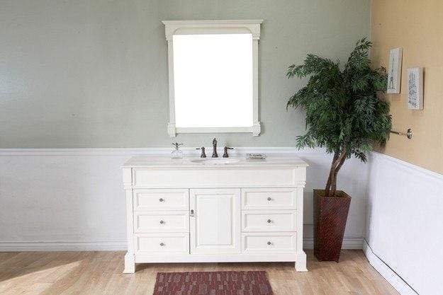 Bellaterra Home Vanity BellaTerra Home 60 in Single Sink Vanity-Wood-Cream White 205060-S-CR