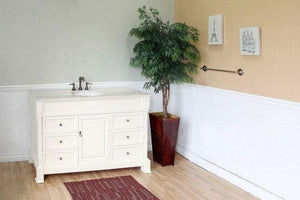 Bellaterra Home Vanity BellaTerra Home 60 in Single Sink Vanity-Wood-Cream White 205060-S-CR