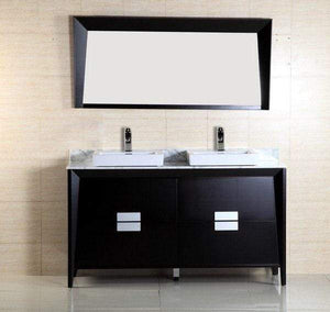 Bellaterra Home Vanity BellaTerra Home 60-inch Double Sink Vanity 500410-ES-WH-60D