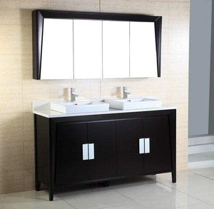 Bellaterra Home Vanity BellaTerra Home 60-inch Double Sink Vanity 500410D-ES-WH-60D