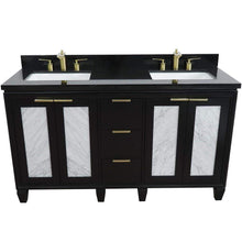 Load image into Gallery viewer, Bellaterra Home Vanity BellaTerra Home 61&quot; Double sink vanity in Black finish with Black galaxy granite and rectangle sink 400990-61D-BL-BGR