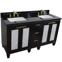 Load image into Gallery viewer, Bellaterra Home Vanity BellaTerra Home 61&quot; Double sink vanity in Black finish with Black galaxy granite and rectangle sink 400990-61D-BL-BGR