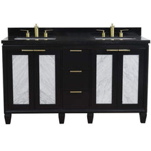 Load image into Gallery viewer, Bellaterra Home Vanity BellaTerra Home 61&quot; Double sink vanity in Black finish with Black galaxy granite and rectangle sink 400990-61D-BL-BGR