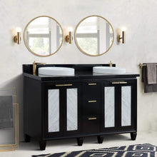Load image into Gallery viewer, Bellaterra Home Vanity BellaTerra Home 61&quot; Double sink vanity in Black finish with Black galaxy granite and round sink 400990-61D-BL-BGRD
