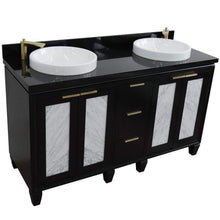 Load image into Gallery viewer, Bellaterra Home Vanity BellaTerra Home 61&quot; Double sink vanity in Black finish with Black galaxy granite and round sink 400990-61D-BL-BGRD