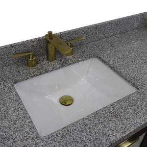 Bellaterra Home Vanity BellaTerra Home 61" Double sink vanity in Black finish with Gray granite and rectangle sink 400990-61D-BL-GYR