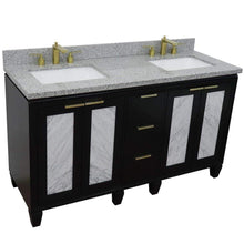 Load image into Gallery viewer, Bellaterra Home Vanity BellaTerra Home 61&quot; Double sink vanity in Black finish with Gray granite and rectangle sink 400990-61D-BL-GYR