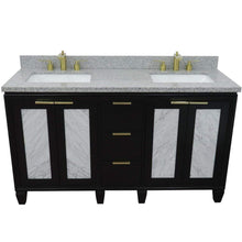 Load image into Gallery viewer, Bellaterra Home Vanity BellaTerra Home 61&quot; Double sink vanity in Black finish with Gray granite and rectangle sink 400990-61D-BL-GYR