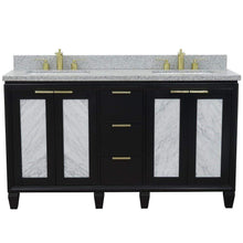 Load image into Gallery viewer, Bellaterra Home Vanity BellaTerra Home 61&quot; Double sink vanity in Black finish with Gray granite and rectangle sink 400990-61D-BL-GYR